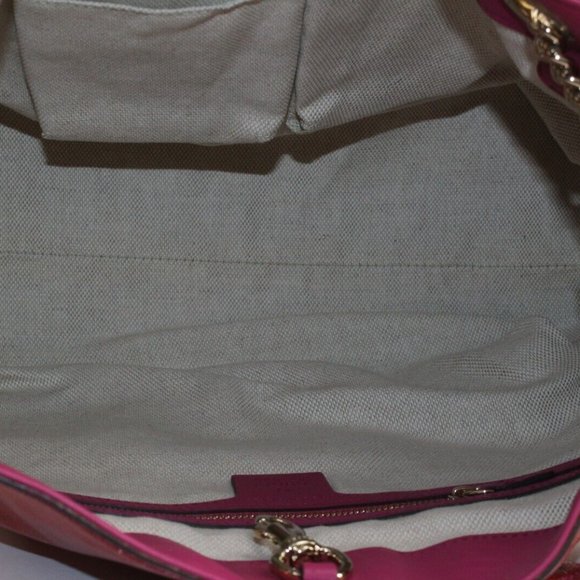 Gucci Patent Pink Soho Fringe Tassel Chain Tote 2way Fuchsia 1GK0104K - Picture 4 of 12